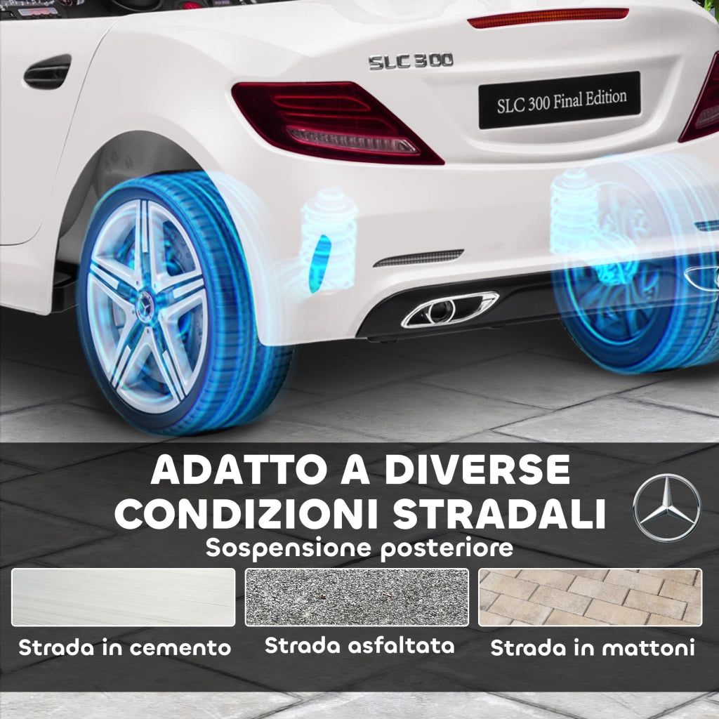 Auto Bambini Telecomando Mercedes SLC 300 ¨C zephmum ¨C Bianco 107x62.5x44 cm