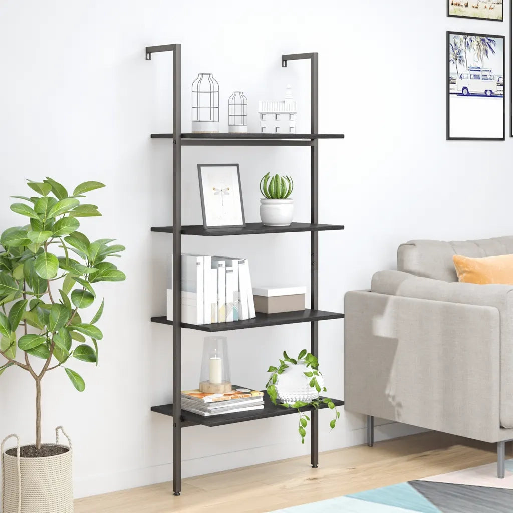 Scaffale Pendente a 4 Livelli Nero 64x35x152,5 cm CFW1430012
