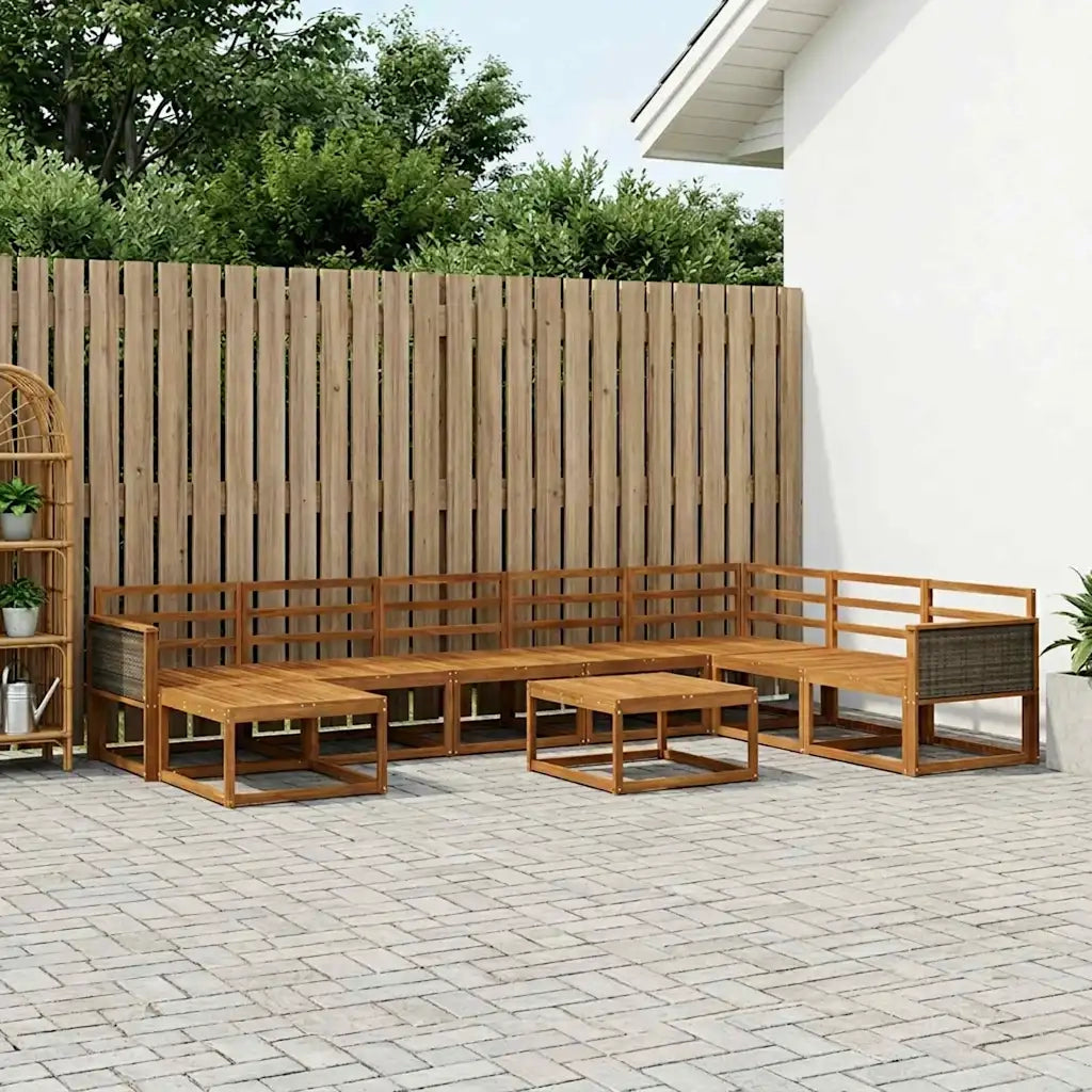 Set di divani da esterno 9 pcs Naturale 3382817