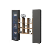 Madia Firmino, Credenza 14 Ripiani Made in Italy, 30x40x180h cm Nero Antracite