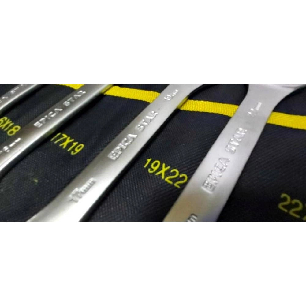 Trade Shop - Set Serie Da 8 Pezzi Chiavi Fisse 8-24 Mm A Forchetta Doppie Crome Vanadium -
