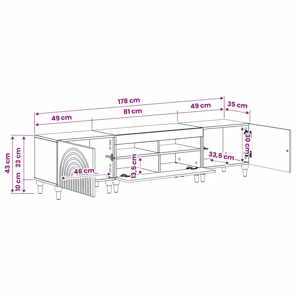 Mobile TV LED a 3 pezzi Grigio Cemento Legno ingegnerizzato 3416500