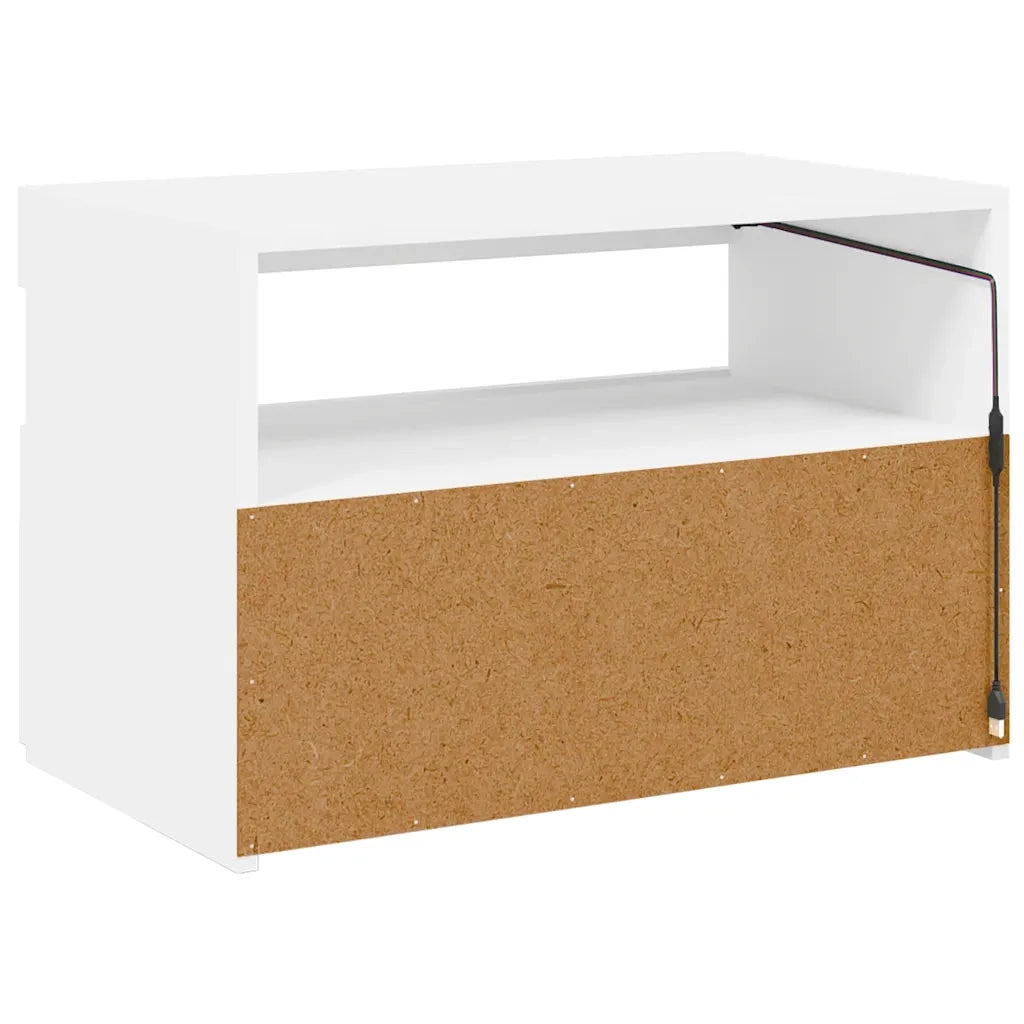 Mobile Porta TV con Luci LED Bianco 60x35x40 cm 804409