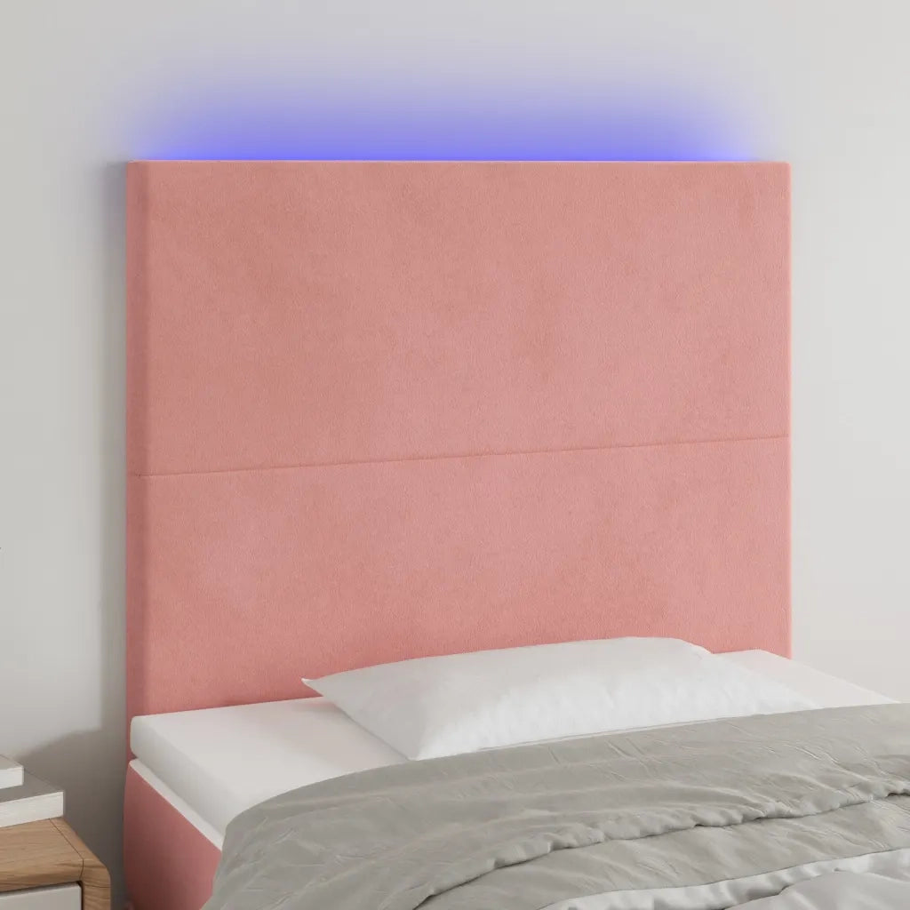 Testiera | Testata a LED Rosa 80x5x118/128 cm in Velluto