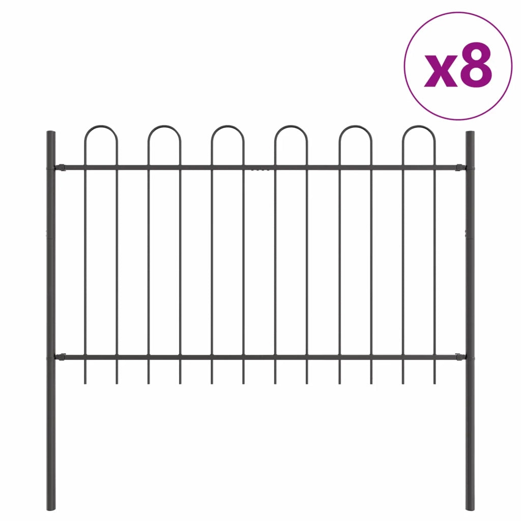 Recinzione per Giardino BOXTEL 8 pz 13,6 x 1 m Grigio 3334155