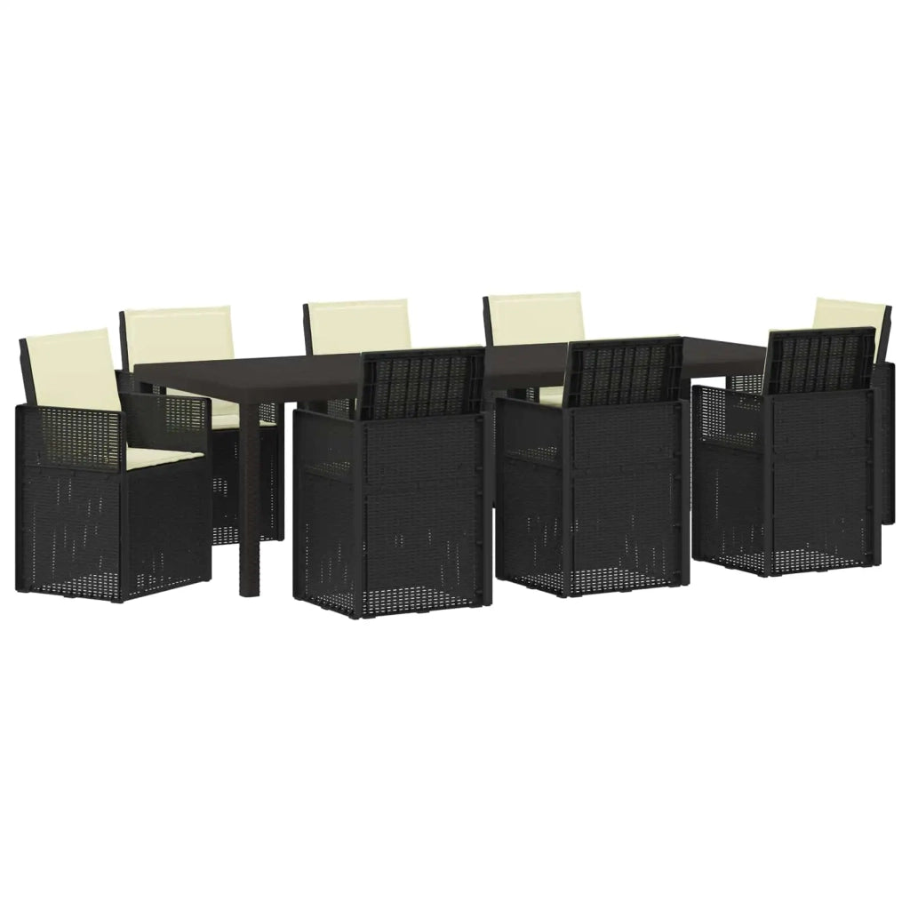 Set da Pranzo per Giardino 9 pcs Antracite e Crema PP 3430087