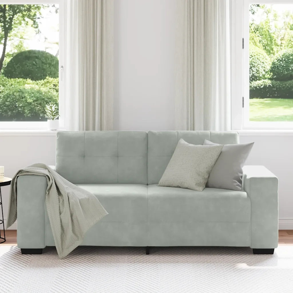 Divano Divanetto Grigio Chiaro 180x77x82 cm in Velluto 4105122