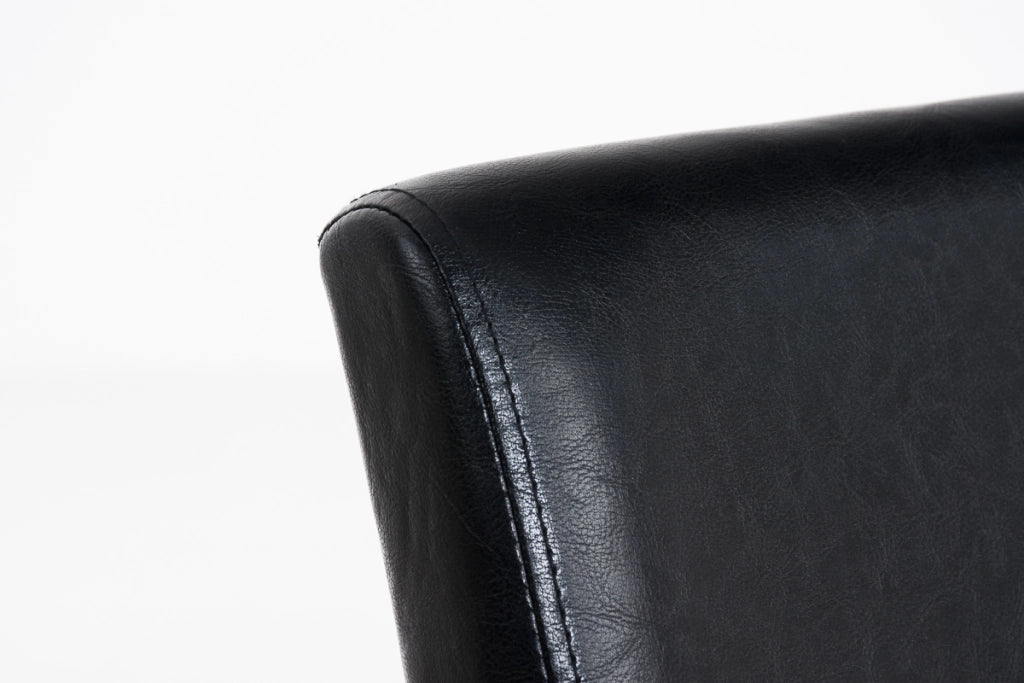 Sedia da pranzo Ina in similpelle nero,marrone scuro