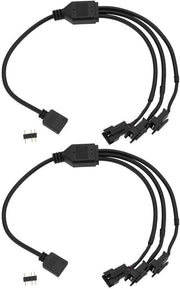 Adattore cavo - 3Pin - Cavo biforcato - 30 CM - Strisce LED PC - Ventilatori - Adatto a - ARGB - Femmina a Maschile - 2 Pezzi