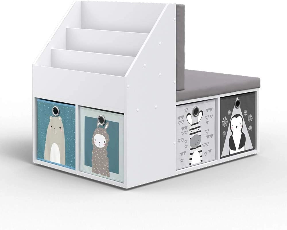 Libreria bambini Onix, Bianco, 97.1 x 78.4 cm, adatto per la conservazione e l'organizzazione dei giocattoli