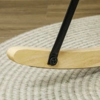 Poltrona Dondolo, Imbottitura Spessa, Schienale Largo, Legno di Faggio, Telaio in Acciaio, fino a 120 kg, Beige