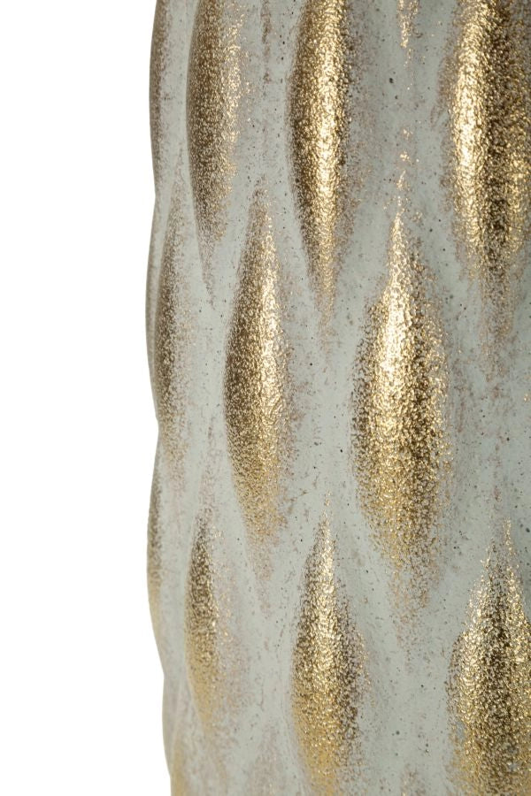 Vaso Pepitas Ø18,5x37,5 cm in Ceramica Grigio e Oro