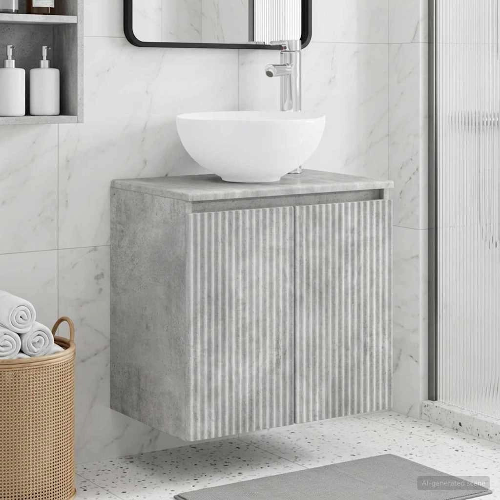 Mobile Lavabo da Parete Grigio Cemento 49,5 x 35 x 63 cm 890385