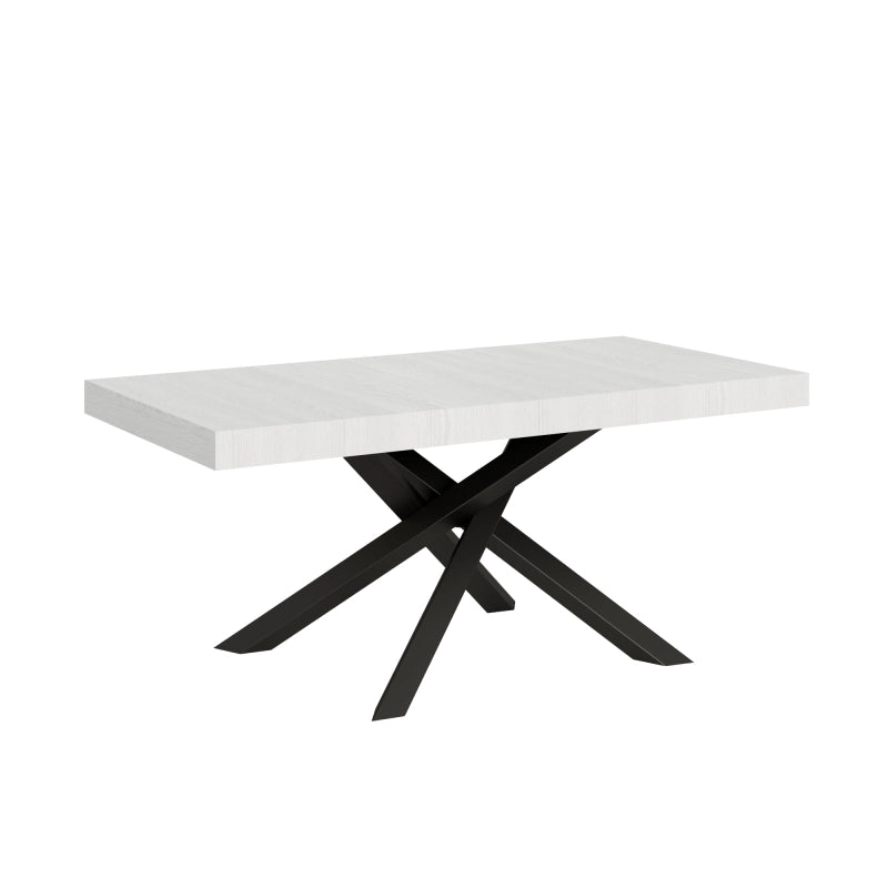 Tavolo allungabile 90x180/440 cm Volantis telaio Antracite - Bianco Frassino