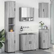 Set di mobili per il bagno con cassetto 5 pcs Grigio Sonoma