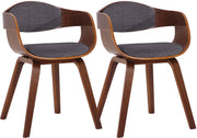 Set di 2 sedie Kingston in tessuto Noce/grigio chiaro