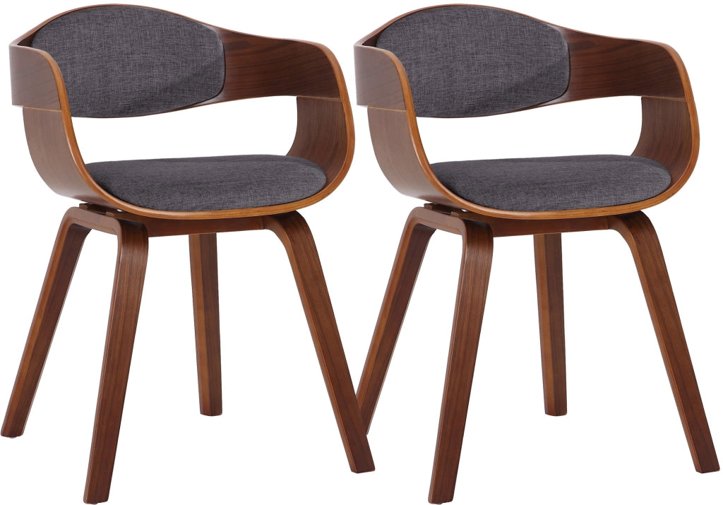 Set di 2 sedie Kingston in tessuto Noce/grigio chiaro
