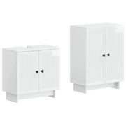 Set di Armadi da Bagno da 2 Pezzi EDE Bianco Lucido 3417580