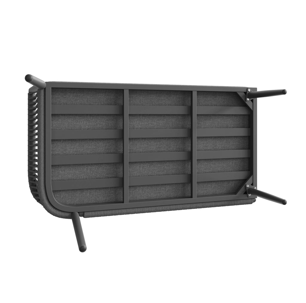 Set Salotto da Esterno Modulare 6 Pezzi per 5-6 Persone con Cuscini, Tessuto a Righe e Tavoli per Giardino e Terrazza Grigio