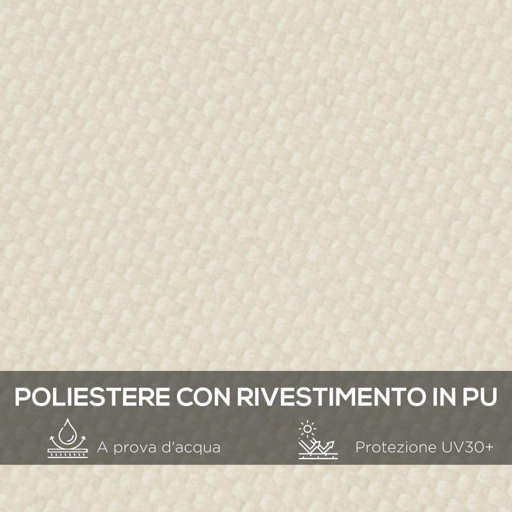 Telo Copertura per Gazebo Pergola 297x297 cm con 16 Fori di Drenaggio in Poliestere Beige