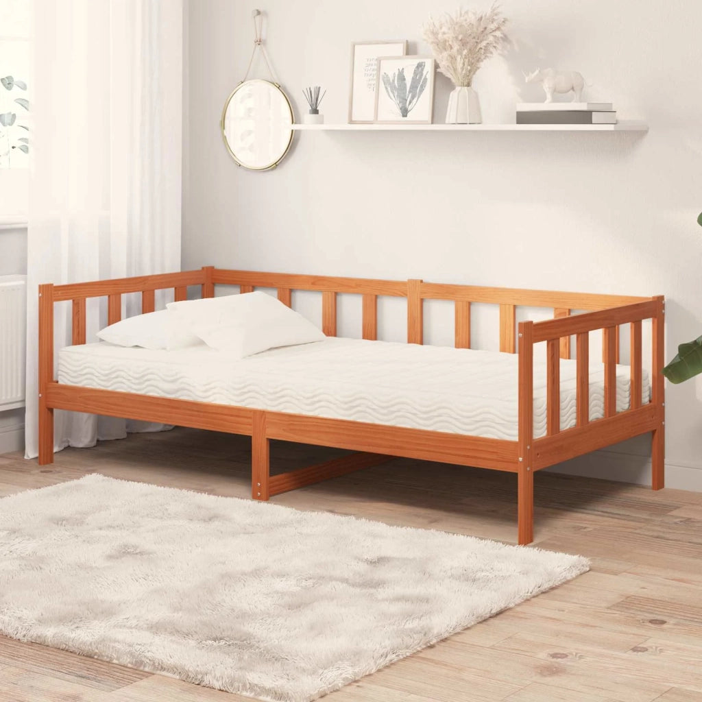 Letto Giorno con materasso Marrone Cera e Bianco 90 x 200 cm 3422765