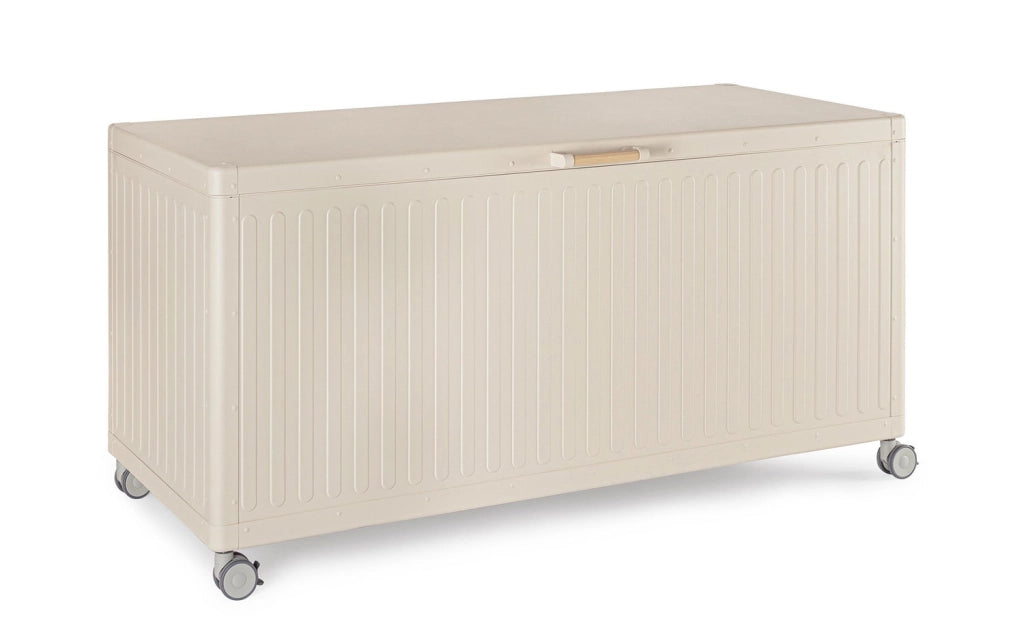 Baule Contenitore da Esterno 141,6x72x70h cm Apertura Facile e Ruote in Alluminio Ocean S Seta