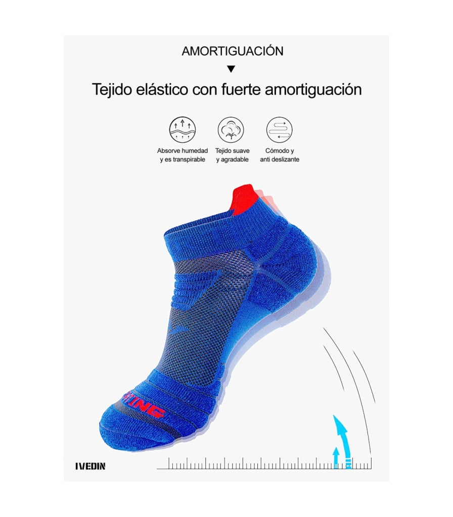 Calzini Sportivi Sottili Caviglia | Cotone e Nano Argento Antiodore | Taglie Uniche 34–37 e 37–43 EU