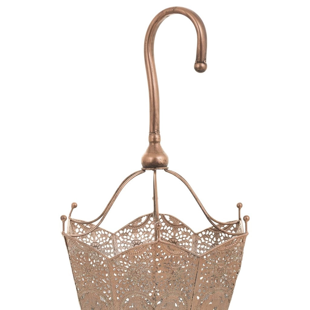 Portaombrelli in metallo ramato 32,5x28x82h