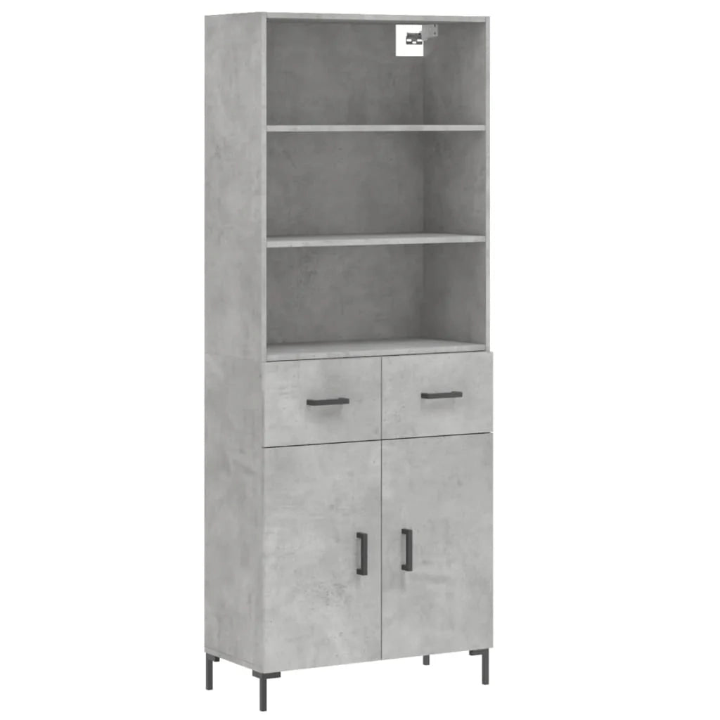 Buffet credenza cassettiera armadio mobile contenitore organizer cucina soggiorno salotto alto 69,5 x 34 x 180 cm legno ingegnerizzato grigio 02_0034672