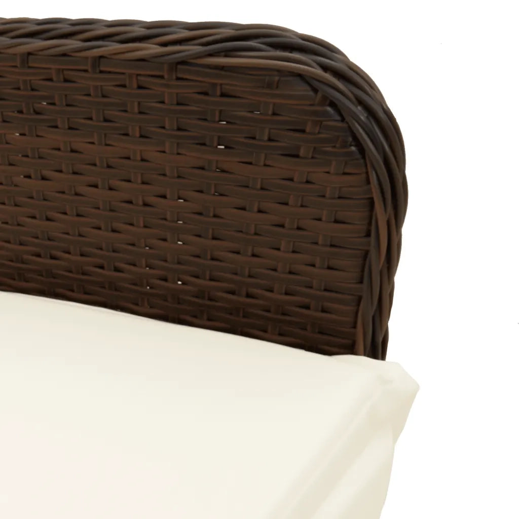 Sedie Reclinabili Giardino 2 pz | Sedie da Esterno con Cuscini Marrone Polyrattan