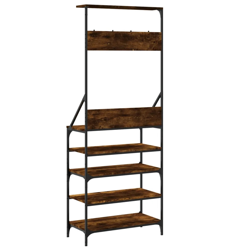 Appendiabiti con Porta Scarpe Rovere Fumo 70x34x184 cm CFW4675360