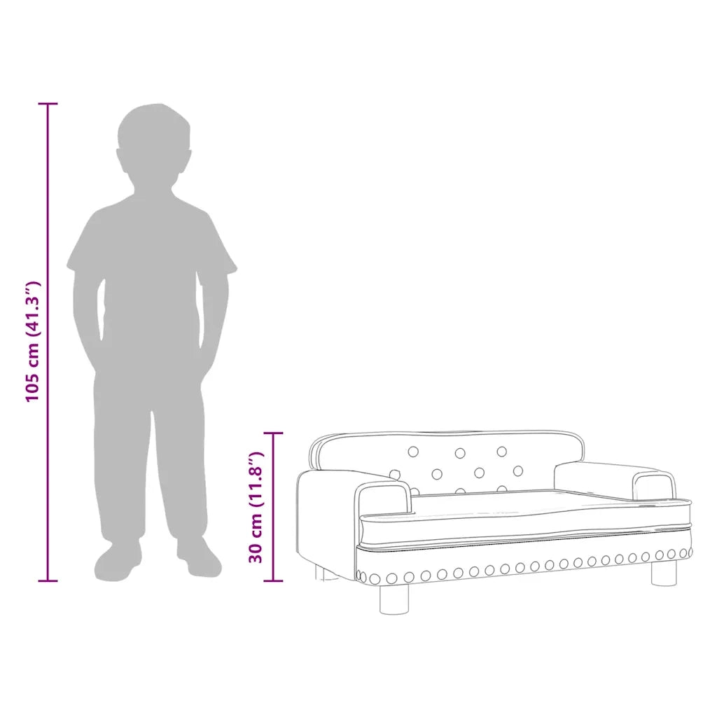 Divano per Bambini Blu 70x45x30 cm in Velluto 3196293