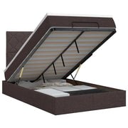 Letto ottomano con materasso Marrone Scuro 120 x 190 cm Tessuto 3457559