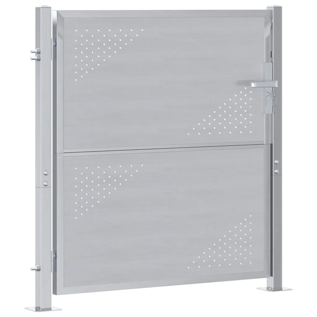 Cancello da giardino Argento 85 x 97 cm Acciaio inossidabile 3402577