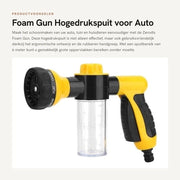 Spazzola a schiuma a alta pressione - 8 modalità di irrigazione - Maniglia ergonomico - Raggio di spruzzo 6M - Materiale ABS - Olio con scala integrata - Aspirapolvere per giardino
