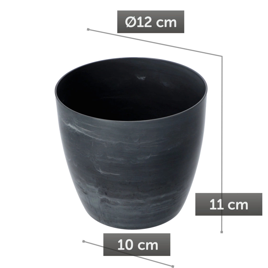 Coprivaso KADAX, rotondo, 12 cm, per soggiorno, grigio effetto marmo.