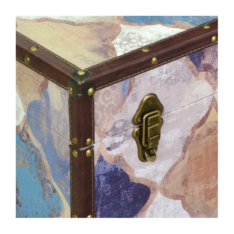 Baule ecopelle 1-4 blu marocco rettangolare cm 80x40h50