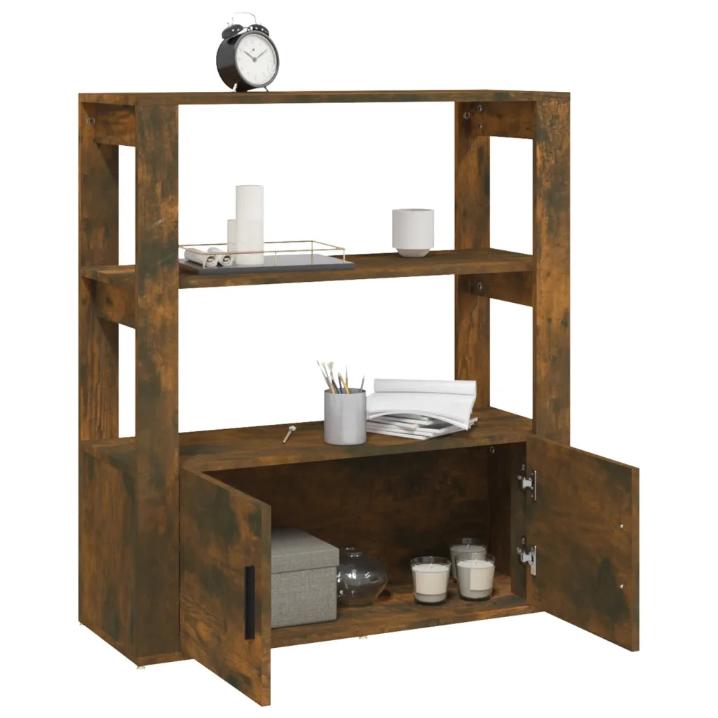 Credenza-Buffet-Armadio da cucina Rovere Fumo 80x30x90 cm in Legno Multistrato