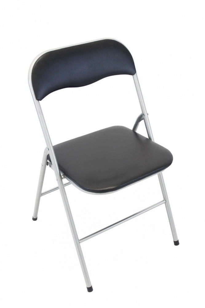 Sedia da Giardino Pieghevole Slim 44x45x79 h cm in Acciaio Nera Opaca
