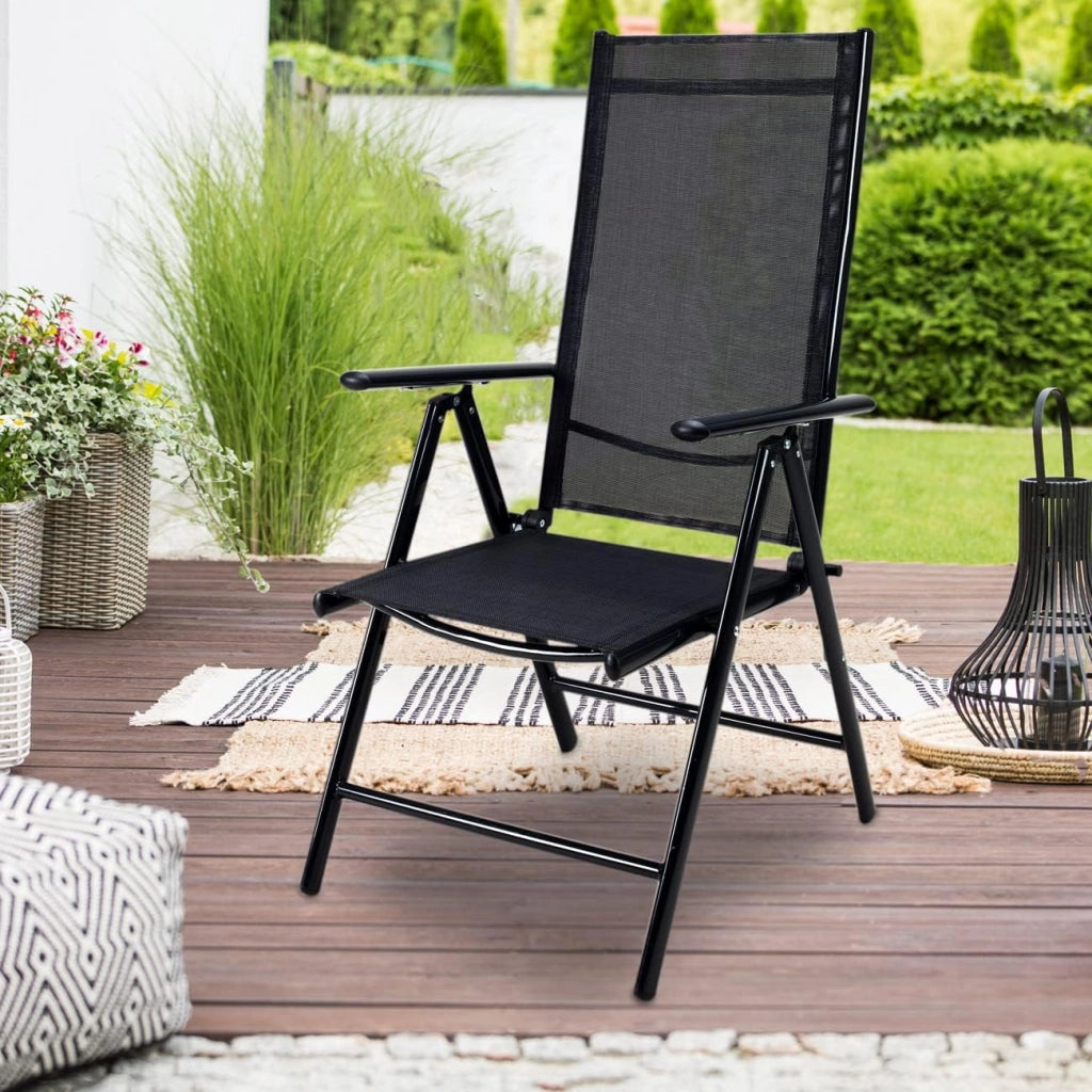 Set Tavolo e Sedie da Giardino Bern 8+1 Alluminio Bern Schienale 8 Posizioni Balcone Patio