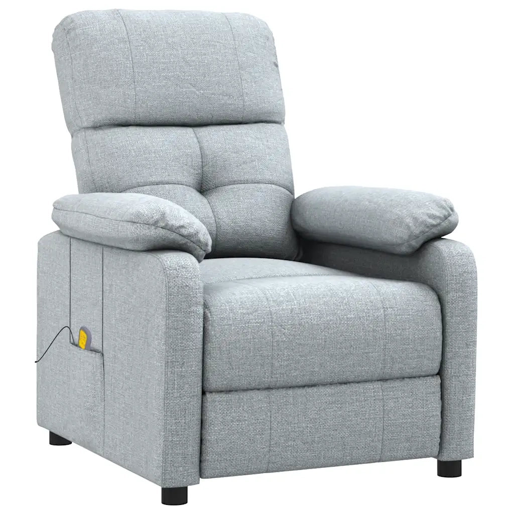 Poltrona Massaggiante Reclinabile Grigio Chiaro in Tessuto cod mxl 32327