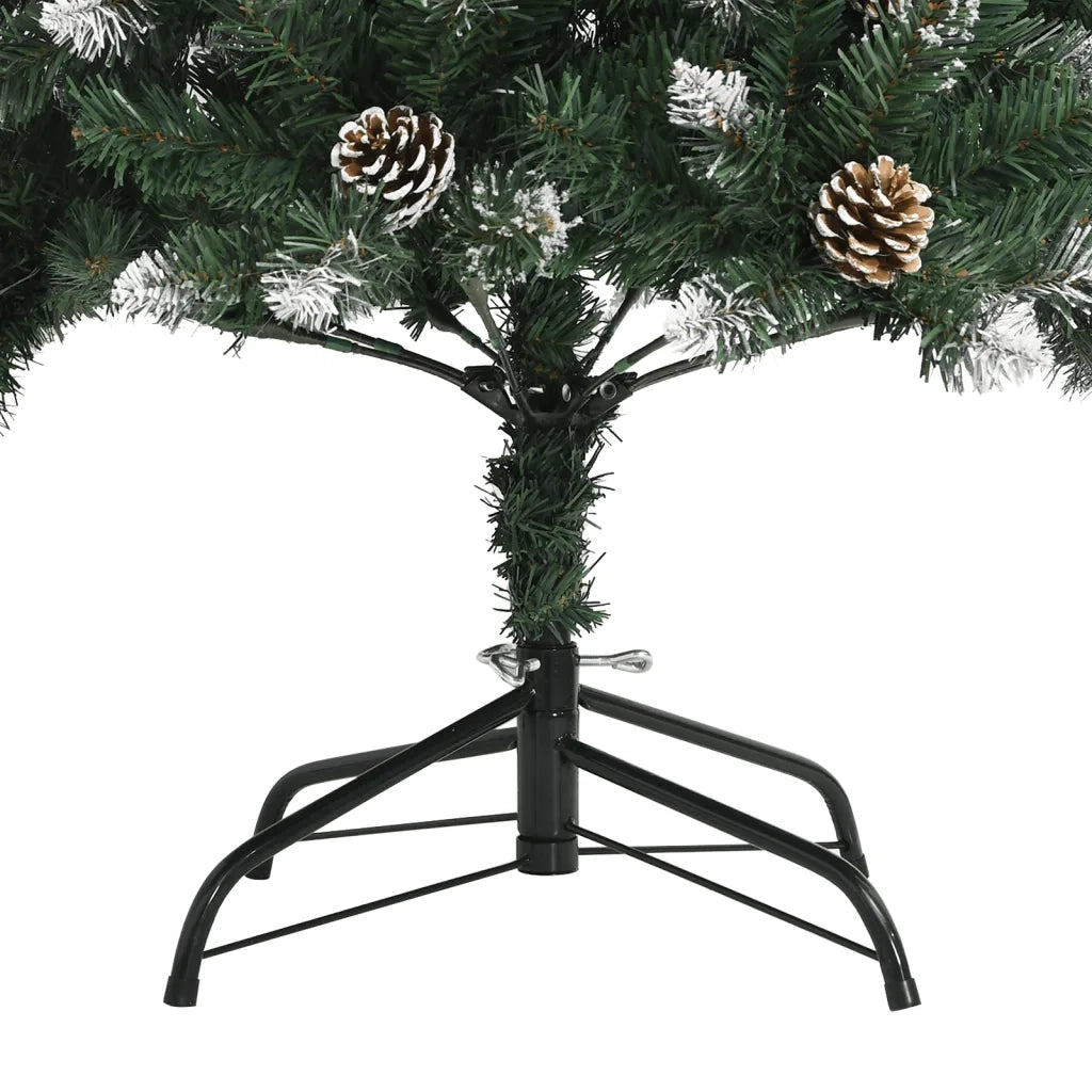 Albero di Natale Artificiale-Albero Natalizio con Base Verde 240 cm PVC 749103