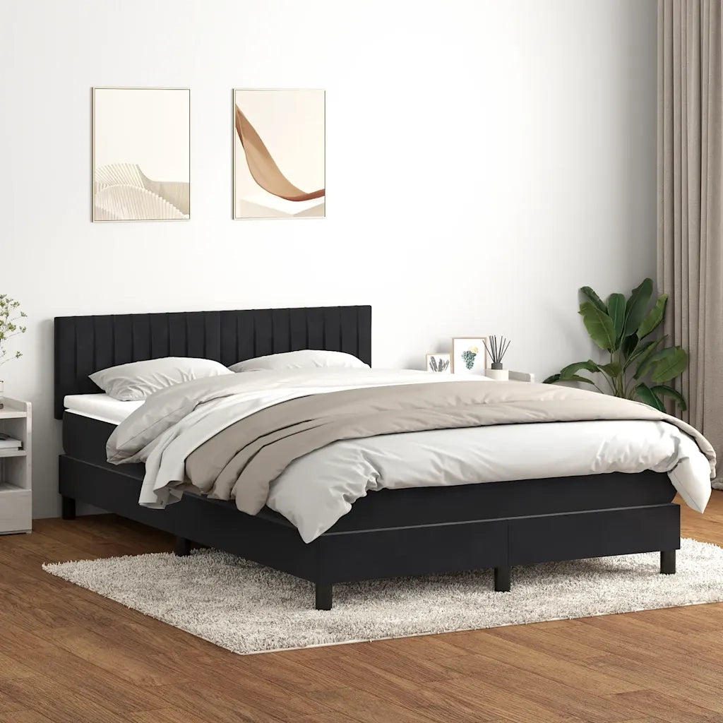 Giroletto a Molle con Materasso Nero 160x210 cm in Velluto 3316409