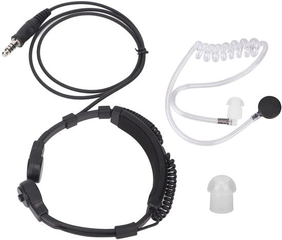 Microfono da collo adattabile - Orecchino per walkie talkie - Tubo acustico a bassa pressione - Nero - Microfono - Compattato ...