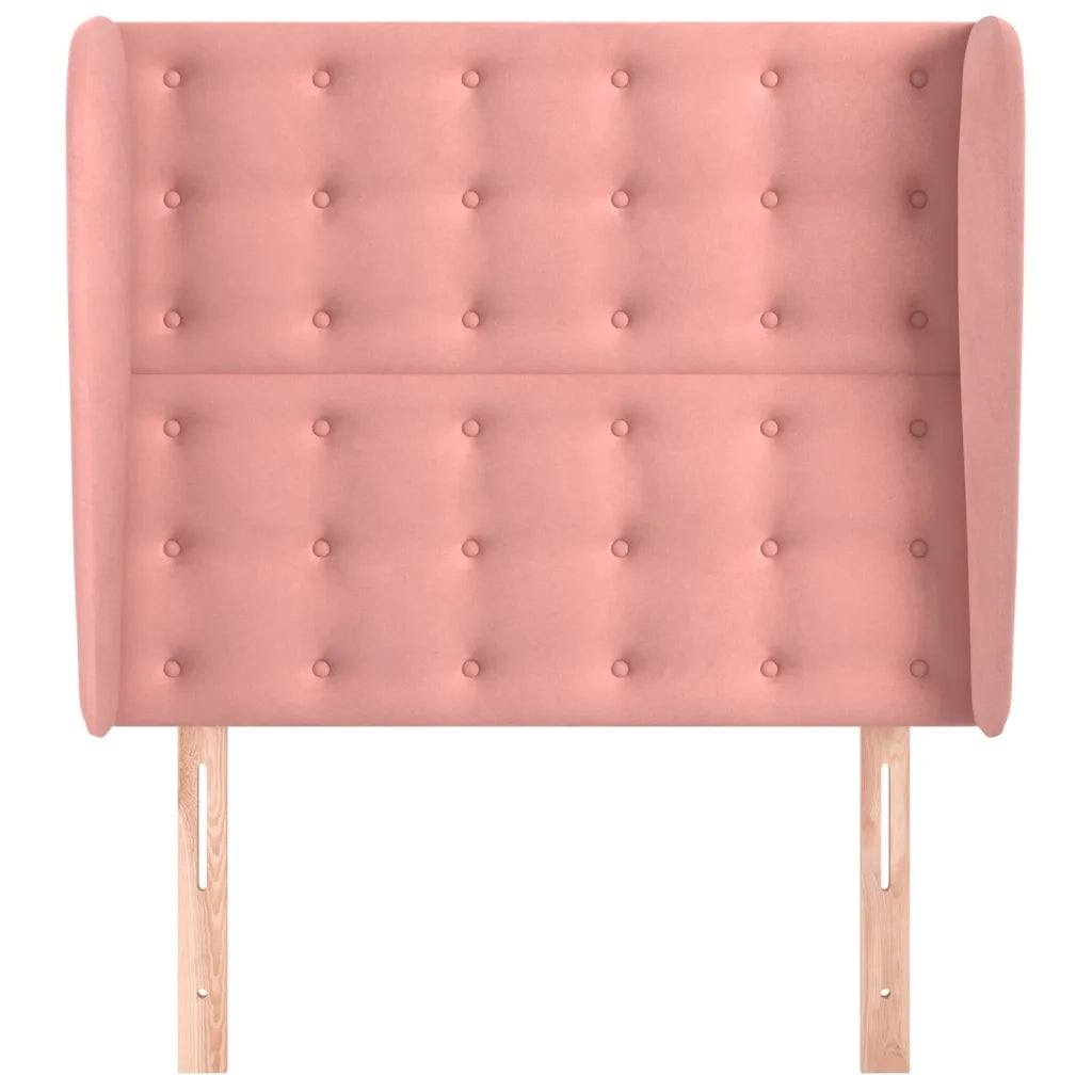 Testiera | Testata ad Orecchio Rosa 83x23x118/128 cm in Velluto