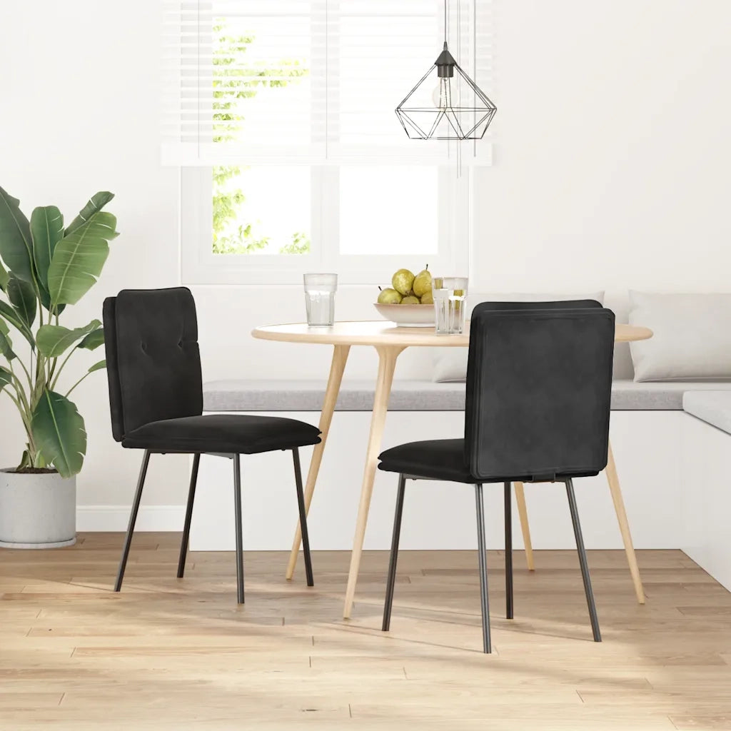 vidaXL Sedie da Pranzo 2 pz Nere in Velluto