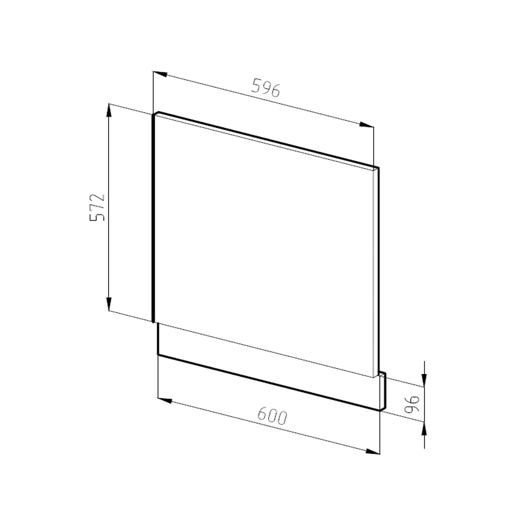 Pannello frontale R-Line Grigio nobile/Bianco 60 cm, PL Marmo Vicco