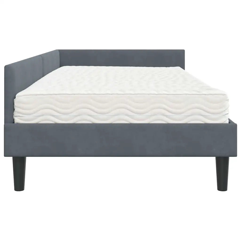 Struttura Letto Angolare con Materasso 2 pz-Giroletto con materasso Grigio Velluto 229562