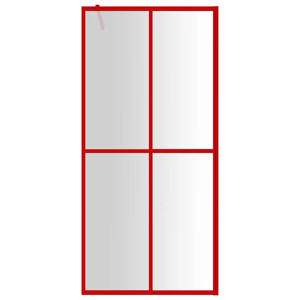 Parete per Doccia Walk-in Vetro Trasparente ESG 100x195cm Rossa 154946