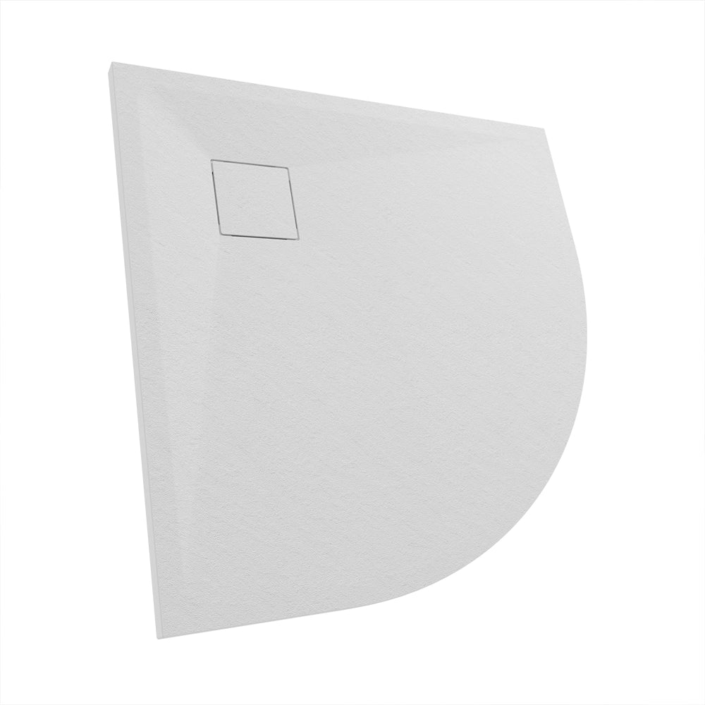 Piatto doccia 80x80 cm semicircolare colore bianco effetto pietra | Samos